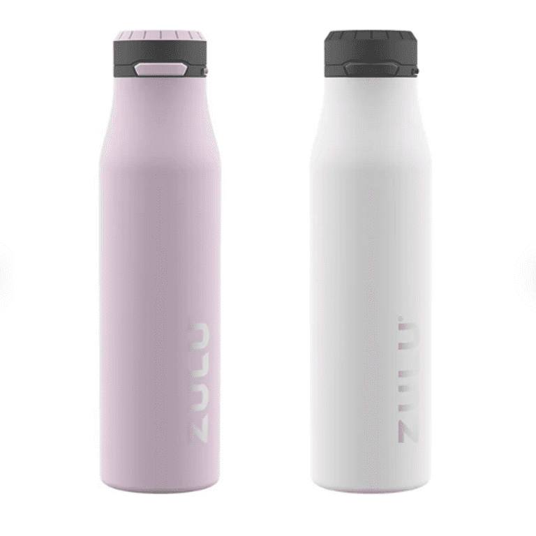 ZULU 26 oz. Stainless Insulated Water Bottle, 2 Pack (Color: Pink/White)
