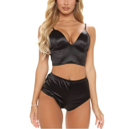 

Kayotuas Pajamas Set Women s V-Neck Sleeveless Sleepwear PJ Set Soft Lace Cami Set with Short Pants Nightwear