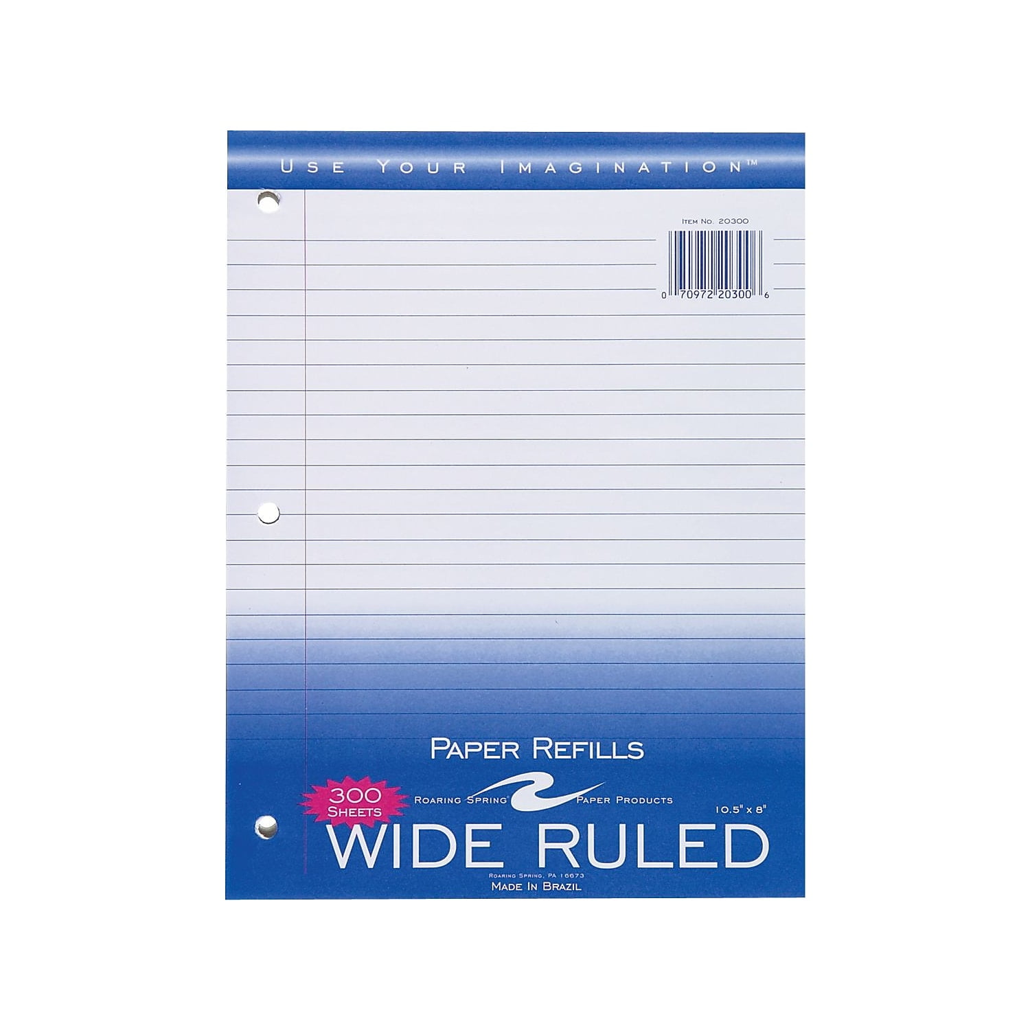 Roaring Spring Wide Ruled Loose Notebook Filler Paper 8' x 10.5' 402268