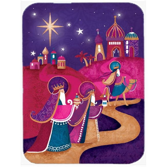 Carolines Treasures  Christmas Wise Men in Purple Glass Large Cutting Board - Purple - 15 x 0.2 x 12 in