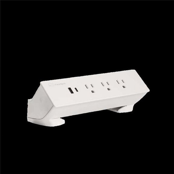 Flexispot PS015W Clamp Power Strip with USB, White