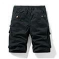 thumbnail image 4 of Men's Retro Vintage Cargo Shorts, Outdoor Work Short Pants with Multi-Pocket & Zipper Details, Durable Cotton Blend Casual Utility Shorts ,Black 3XL, 4 of 5