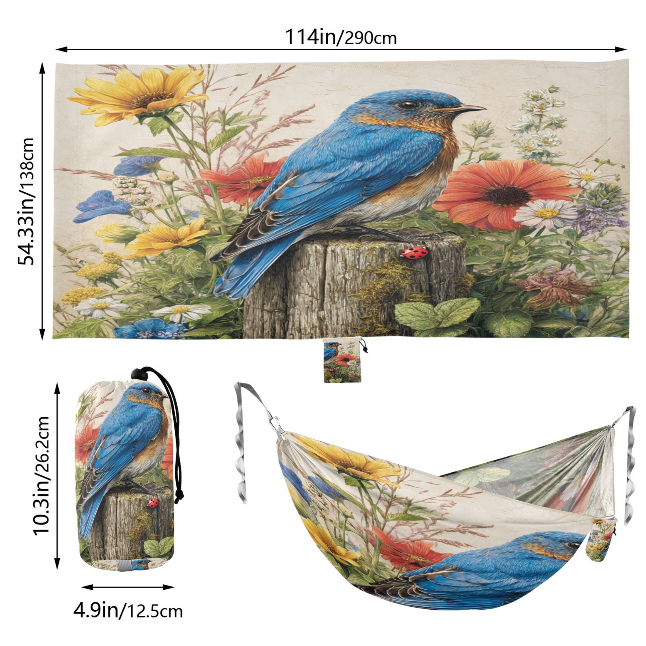 Hammock Camping Hammock Nylon Portable Hammock Travel Camping Hammock Blue Bird Perched