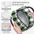 thumbnail image 3 of Yiaed Green White Lumberjack Plaid Print Lunch Bag Adult Insulated Lunch Box, Leakproof Cooler Food Lunch Containers Reusable High Capacity Lunch Tote Bags-One Size, 3 of 6