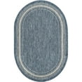 thumbnail image 3 of Unique Loom Outdoor Border Collection Area Rug - Soft Border (5' x 8' Oval Blue/Ivory), 3 of 7