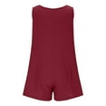 thumbnail image 5 of successthop One Pieces Rompers for Women Shorts Crewneck Sleeveless Button Pants Solid Casual Lounge Wear with Pockets M, 5 of 9
