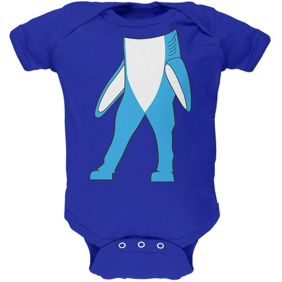 Halloween Left Shark Body Costume Soft Baby One Piece Royal 12 Month