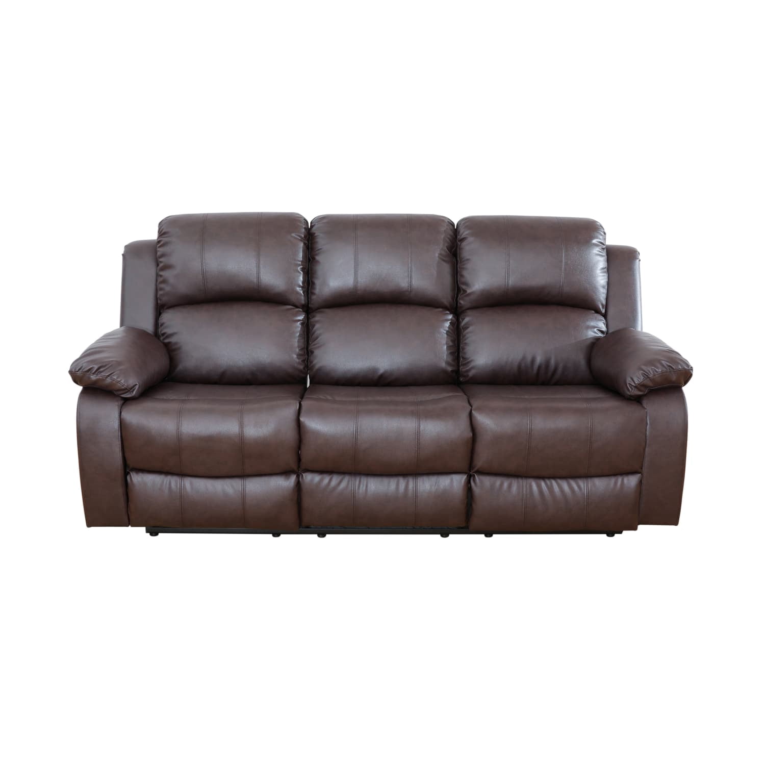 Semi PU and PVC 3-Seat Sofa - Modern Sofa with Intelligent Functions, Solid Wood Frame, and High-Quality Sponge for Living Room