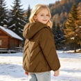 thumbnail image 5 of Uobin Girls -Lined Hooded Parka Jacket, Mid-Length Winter Coat with Zip Pockets for Kids Outdoor, 5 of 7