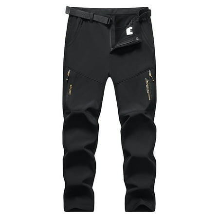 Tuphregyow Hiking and Skiing Men s Winter Pants - Fleece Lined Waterproof Snow Pants with Pockets Soft Cargo Pants Black XXXXXL