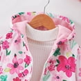 thumbnail image 5 of Favoffer Winter Girls' Long-sleeved Hooded Woolen Coat Floral Fleece-lined Warm Outerwear Casual Jacket for Daily Parties Photoshoots Travel Toddler 2-8Y, 5 of 8