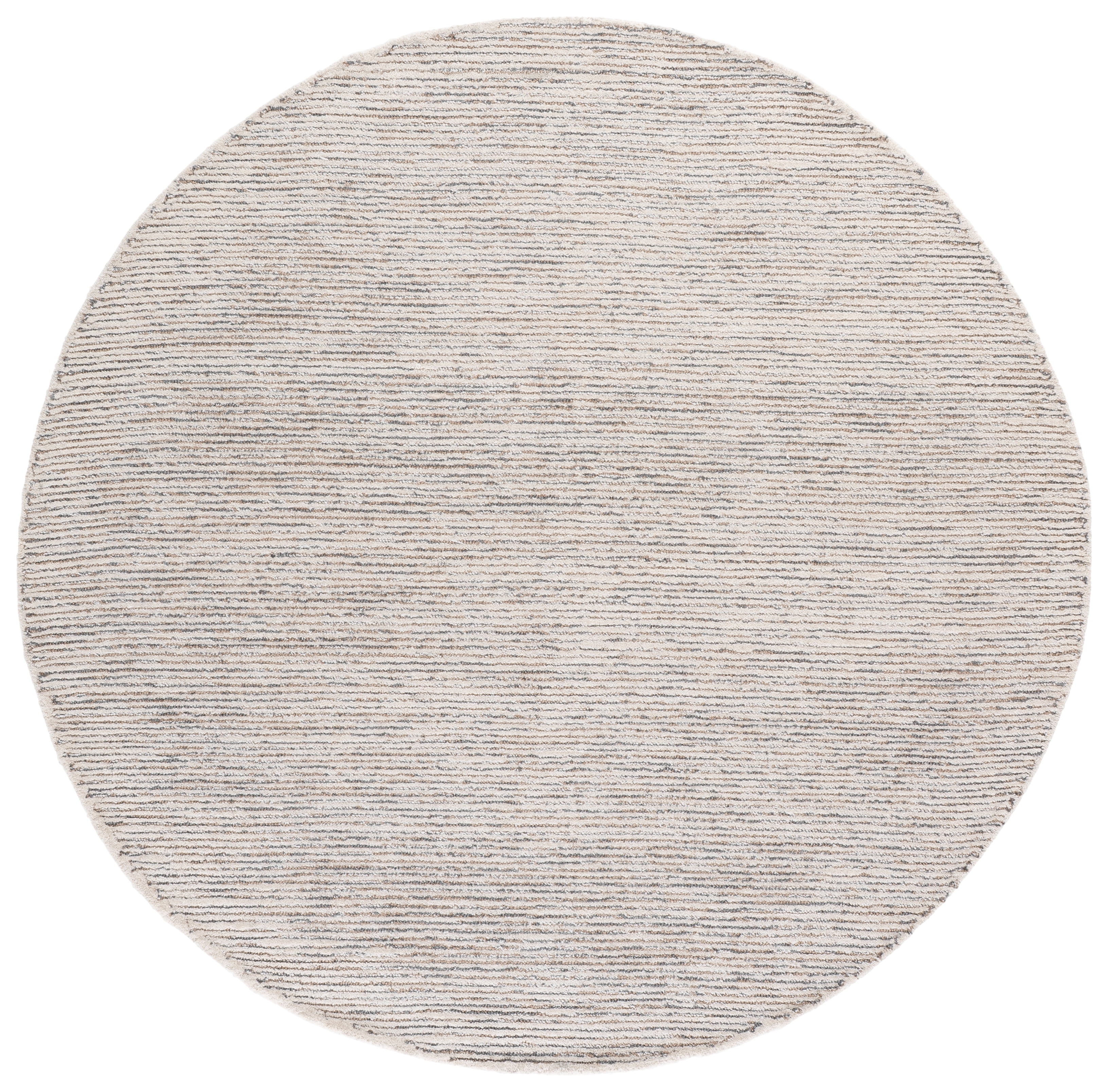 SAFAVIEH Abstract Rumen Solid Color Area Rug, Silver/Taupe, 6' x 6' Round