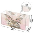 thumbnail image 5 of WOBOGO Pink Wreath Bunny Acrylic Pen Holder 4 Compartments Clear Pencil Organizer Makeup Brush Storage Case, 5 of 7