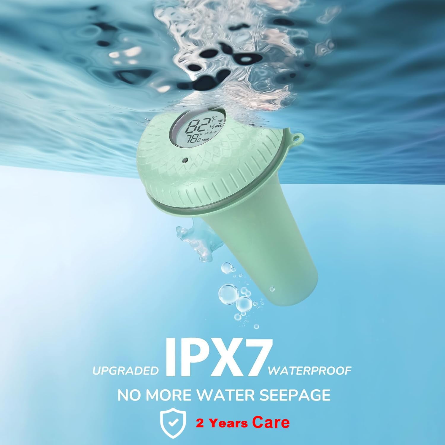 Inkbird Wireless Pool Thermometer Combo Retro Green Digital Display IPX7 Waterproof 300ft Bluetooth