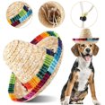 thumbnail image 3 of Sombrero de Paja para Mascotas, Sombrero para el Sol para Gatos, Mini Sombrero de Paja Mexicano en Paja Trenzada con Ajuste de Cuerda de algodón para Cachorros, Gatos, Gatitos y Gatos Informales, 3 of 5