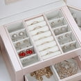thumbnail image 4 of Jewelry Drawer Storage Box With Lock Jewelry Box for Girls and Women Black, 4 of 8
