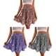 thumbnail image 5 of Qarigey Minifalda estampada de cintura alta para mujer, faldas florales plisadas por encima de la rodilla para fiestas escolares de poliéster, Prendas para la parte inferior del cuerpo Rojo M, 5 of 6