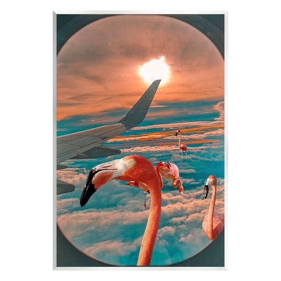 Flamingoes Airplane Window Clouds Animals & Insects Graphic Art Unframed Art Print Wall Art