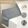 thumbnail image 2 of Bed Wedge Pillow Headboard with 2 Storage Pockets - Soft Hypoallergenic Foam Gap Filler, Removable Machine-Washable Cover - Enhanced for Hands-Free Reading Comfort, Ergonomic TV Viewing & Cozy Sleep,, 2 of 5
