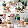 thumbnail image 2 of XISAOK Garden Planter Bamboo Tray Durable Anti Deformed Flowers Plants Pot Holder Tabletop Flowerpot Stand with Screwdrivers, 2 of 17