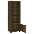 thumbnail image 2 of Sac 71 Inch Media Pier Tower with 3 Shelves and Cabinet- Dark Pine Wood, 2 of 5