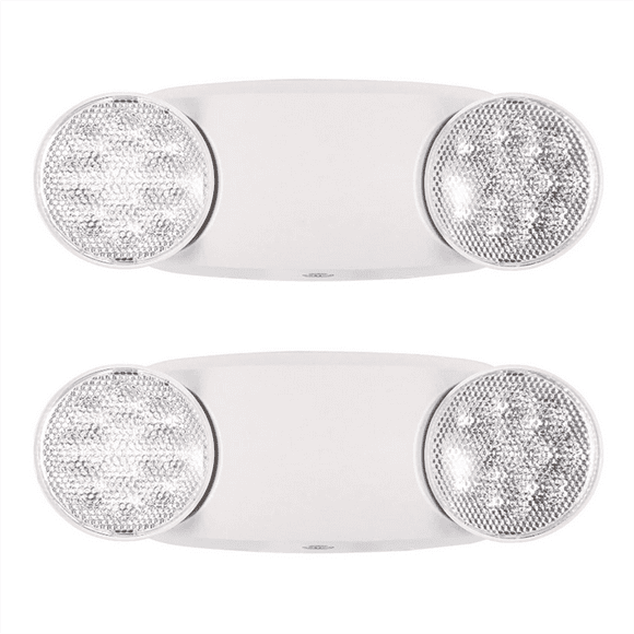 Emergency Exit Lighting Fixture with 2 LED Bug Eye Heads US Standard Emergency Light Double Spotlight,2(PCS) US Plug