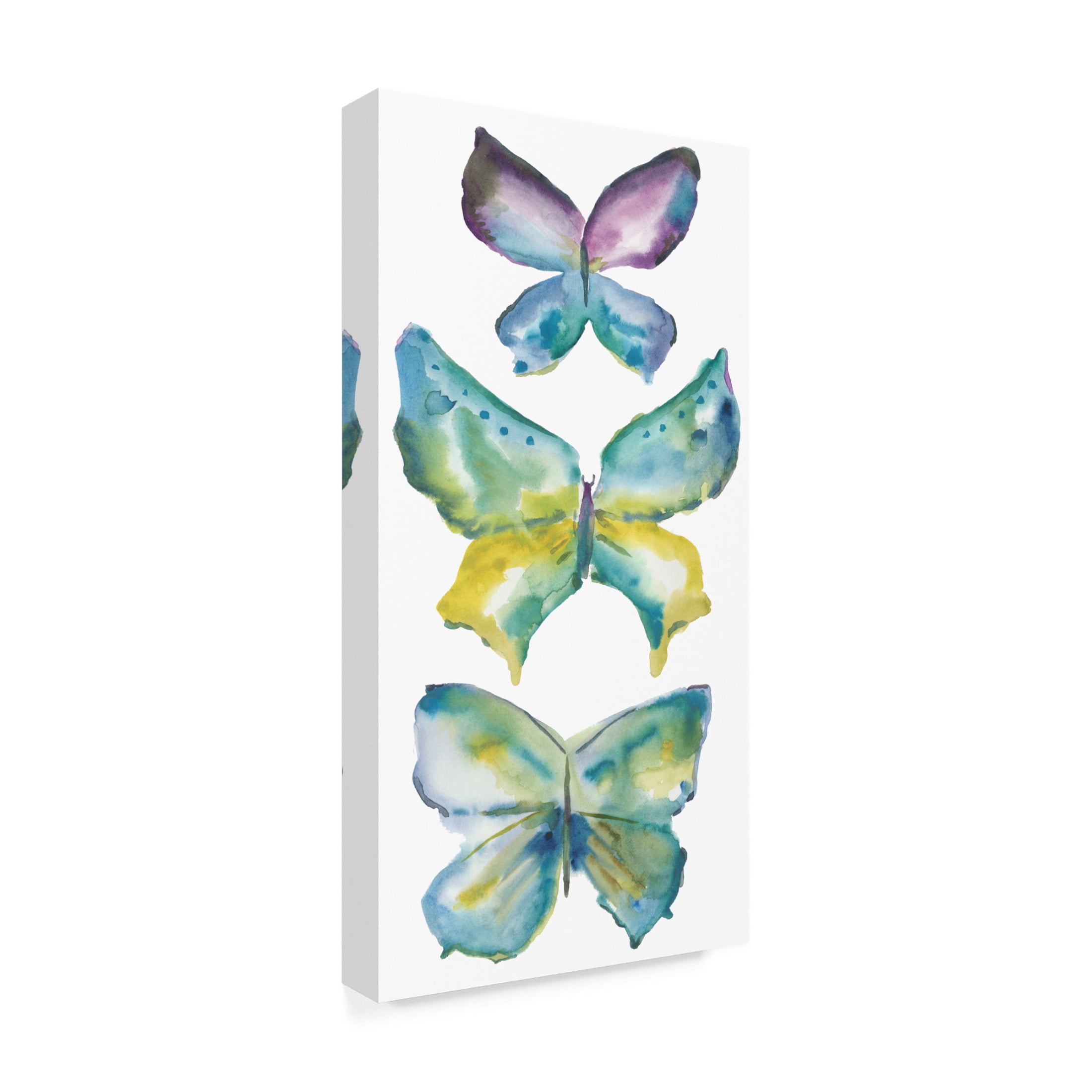 Canvas Wall Art - Chariklia Zarris 'Jeweled Butterflies III' Wall Art for Living Room, Bedroom, or Office Décor by Trademark Fine Art - 16 x 32 Inches