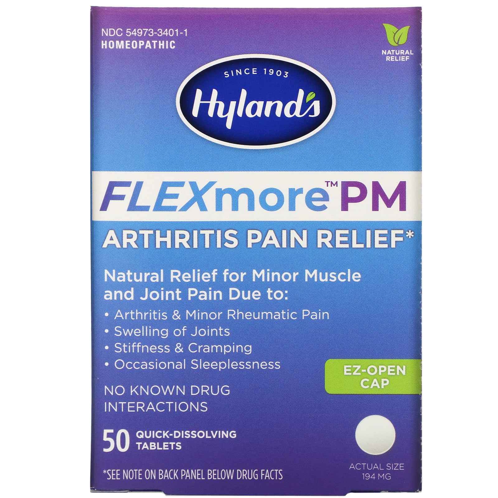 Hylands - FlexMore PM Nighttime Arthritis Pain Relief - 50 Tablets