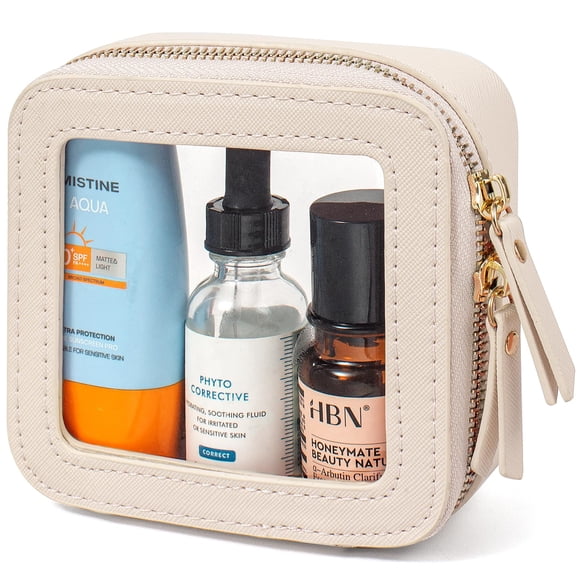 Bolsa de maquillaje LETGO Clear Small para monedero Mini-Beige