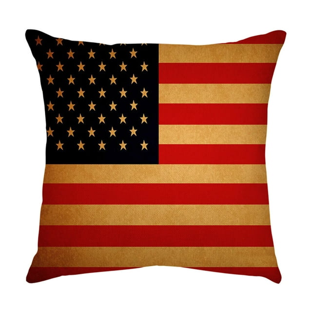 Up to 65% Off SMihono Independence Day Pillowcase Cartoon Style Linen Digital Printing Pillowcase
