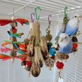thumbnail image 3 of OUSITAID Parrot Bird Colorful Hanging Molar Toy Natural Rattan Ball Corn Husk Chewing Toys for Relieve Boredom, 3 of 6