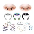 thumbnail image 2 of 1pcs Falso Piercing Nariz Anillo Aleación Magnético Herradura Septum Rock Imán De Acero Inoxidable No Aro Pernos Joyería, 2 of 4
