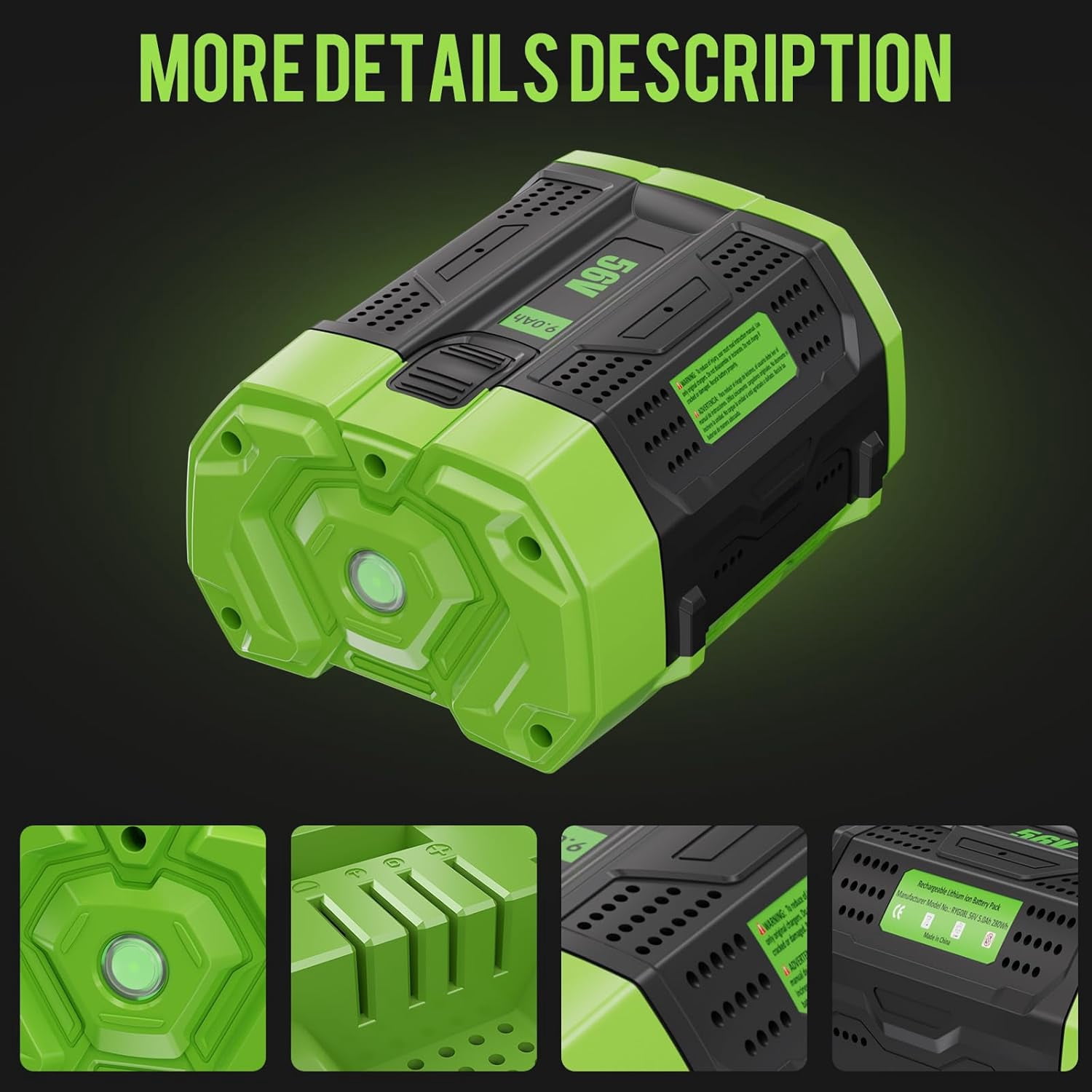 BA4200T 9.0Ah Replacement for EGO 56V Battery Power+ Tools BA1400T BA2800 BA2800T BA4200