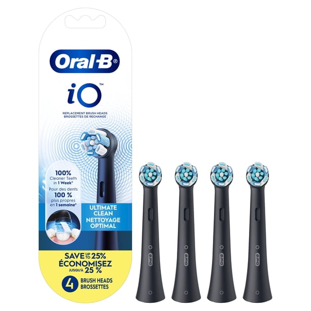 Oral-B iO Ultimate Clean Replacement Brush Heads, Black - Walmart.ca