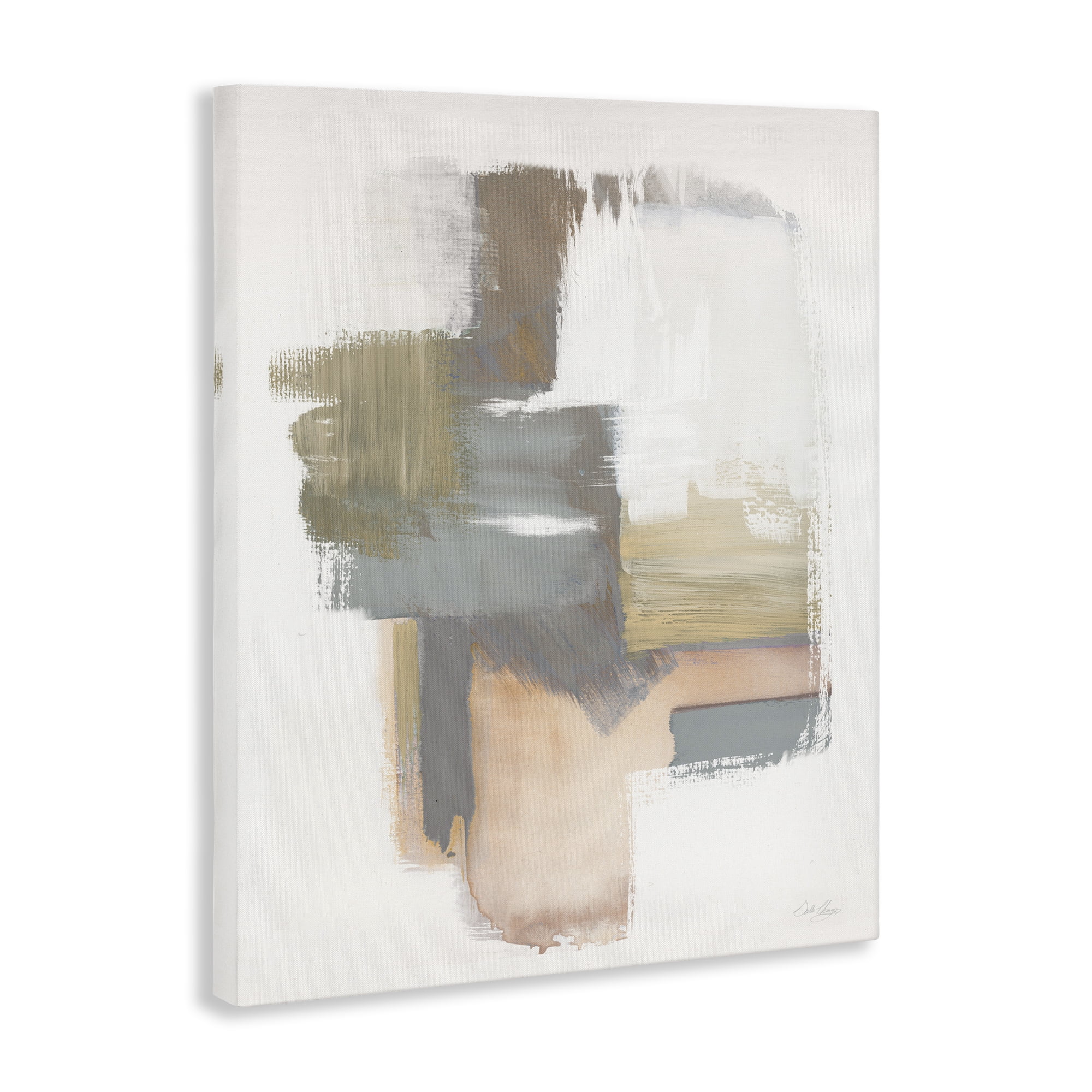 Stupell Industries Distorted Paint Strokes Abstract Painting Gallery Wrapped Canvas Art Print Wall Art, 30 x 40