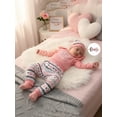 thumbnail image 5 of BemeyourBBs Baby Girl My First Valentines Day Outfits Letters Romper Pants Set Headband Hat Cute Infant Spring Clothes, 5 of 9