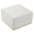 thumbnail image 4 of Modway Tilden Large 28" Square Performance Velvet Upholstered Ottoman in Alabaster Natural, 4 of 9