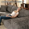 thumbnail image 4 of Furmax 108"  L-Shape Boneless Chaise Sectional Sofa Cloud Couch Sectional Corduroy Couch Set with Deep Seat for Living Room,Chenille Gray, 4 of 8