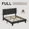 thumbnail image 2 of Honfach Full Bed Frame, Velvet Upholstered Platform Bed Frame, Solid Wood Slats & Heavy Duty Feet Support, No Box Spring Needed, Noise-Free, Easy Assembly, Dark Gray, 2 of 8