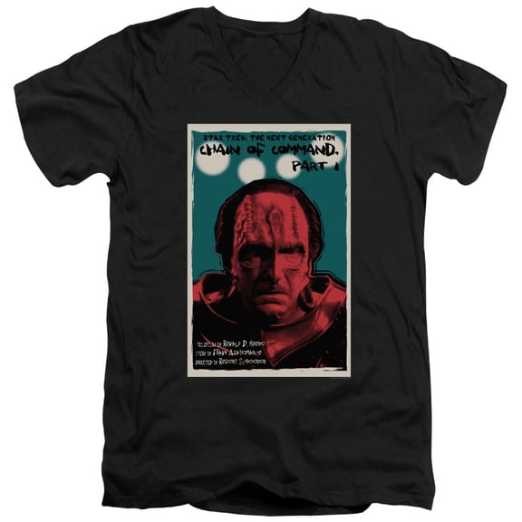 Star Trek Tng Season 6 Episode 10 Adult V-Neck 30/1 T-Shirt Black