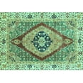 thumbnail image 1 of Ahgly Company Machine Washable Indoor Rectangle Abstract Turquoise Blue Modern Area Rugs, 2' x 5', 1 of 4