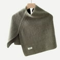 thumbnail image 3 of RUISINERY Elegant Faux Wool Shawl with Split Designs for Women Turtleneck Asymmetrical Knitted Shoulder Wrap Scarf Capelet Ponchos, 3 of 8