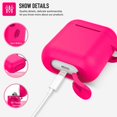 thumbnail image 3 of Coffea Protective Silicone Case with Keychain for AirPods 1 & 2 (Front LED Not Visible) (Rose), 3 of 7