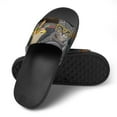 thumbnail image 4 of GZHJMY Stylish Slides for Women Men, A Gray Cat in Glasses Is Driving A Car Soft Flexible Slip-on Sandals Slippers, 4 of 7