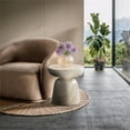 thumbnail image 4 of Afuera Living Contemporary Travertine Finish Concrete Indoor/Outdoor End Table, 4 of 6