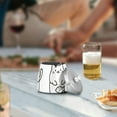 thumbnail image 5 of Yayeee Ashtray with Lid for Cigarette Smokeless Stainless Steel Home Ash Holder, White Chubby Cat, 5 of 7