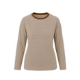 thumbnail image 7 of XUNKUSGA Womens Striped Tops Casual Loose Long Sleeve Crewneck Pullover Top Fashion Drop Shoulder Oversized Tunic Tops Comfortable Soft Fall Sweatshirt for Daily Wear L, 7 of 7