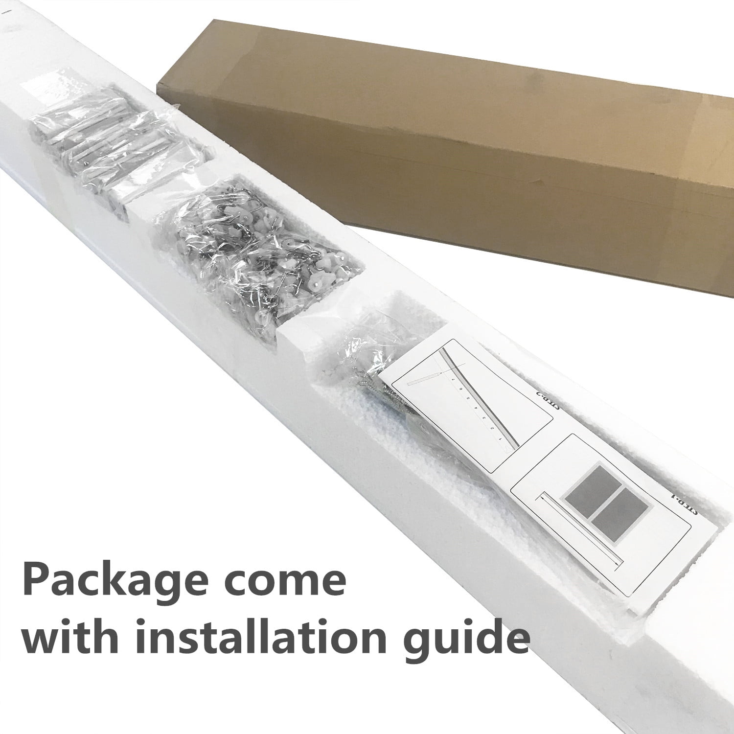 TWOPAGES Ceiling or Wall Mount Track Kit with Hooks, Small Size for Space 3ft - 6ft Wide, Work for Grommet and Pinch Pleat Curtain