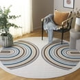 thumbnail image 2 of SAFAVIEH Stella Issam Geometric Indoor/Outdoor Area Rug, Ivory/Brown Blue, 6'7" x 6'7" Round, 2 of 10