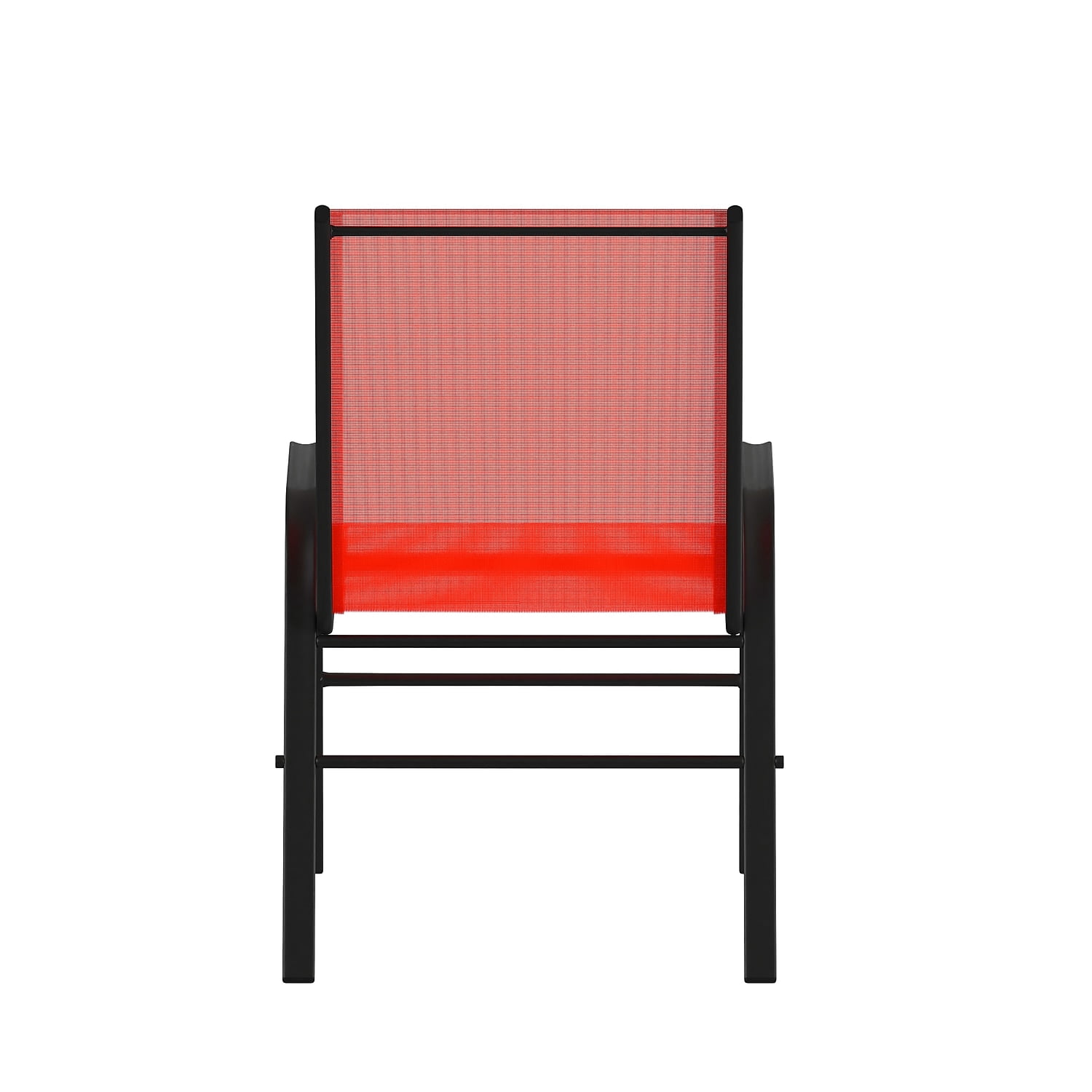 Flash Furniture Brazos Metal Patio Stack Chair in Red (Set of 4)